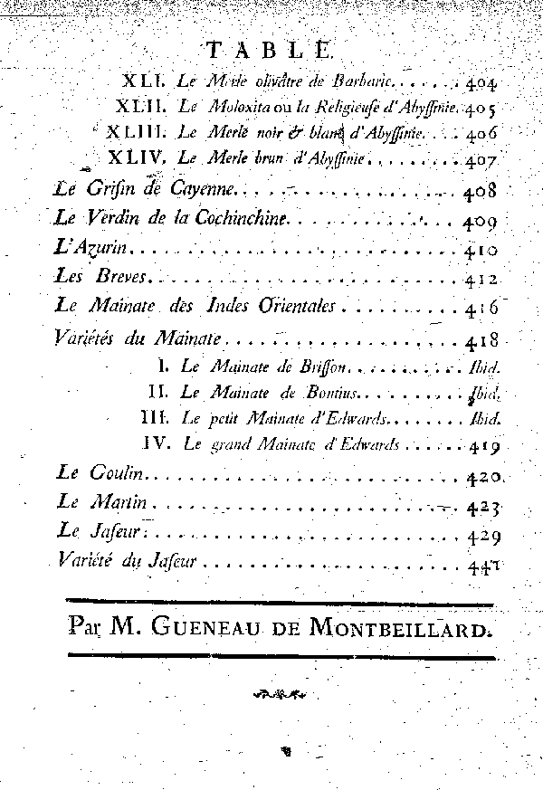 Table des matières