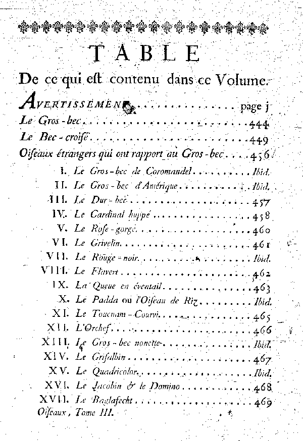 Table des matières