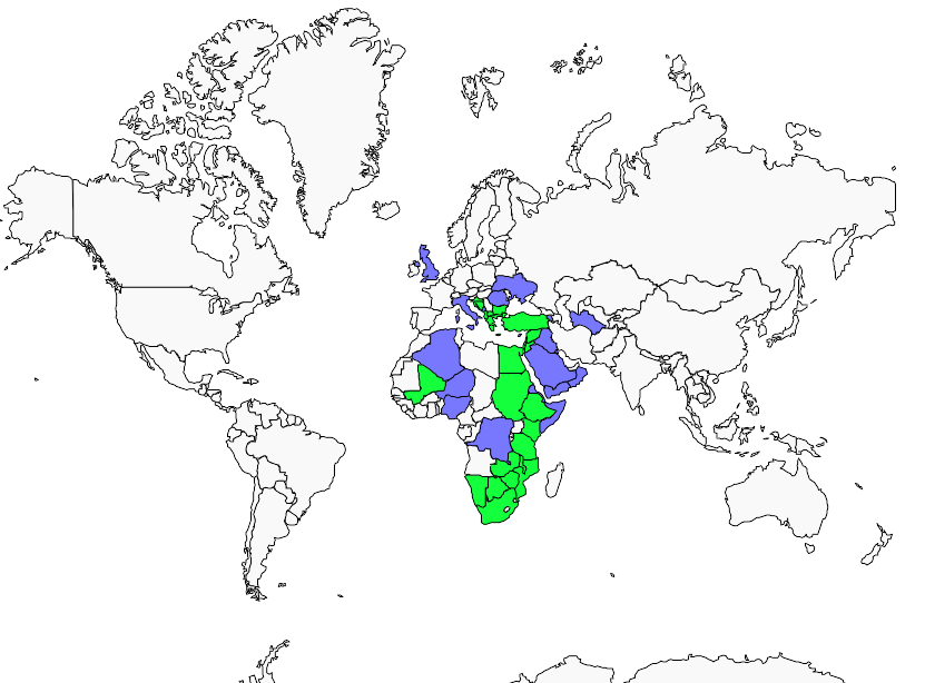 Olive-tree Warbler : Geographic range